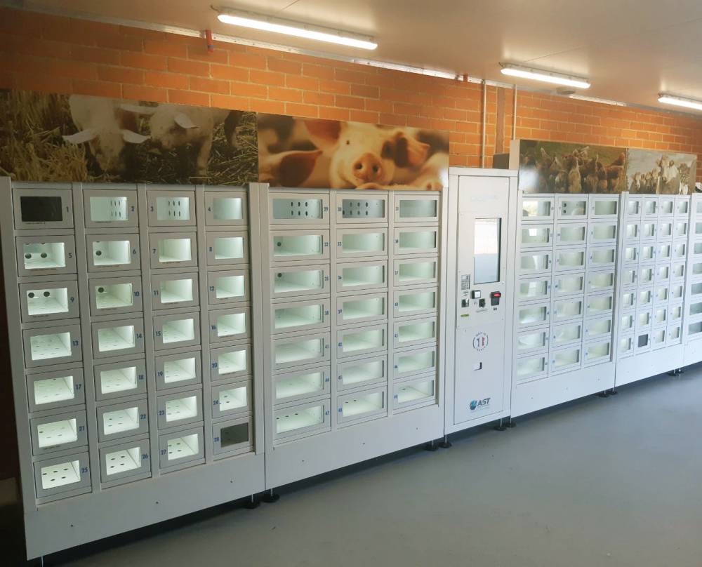 Distributeur automatique à casiers CaseMatic de produits frais et fruits et légumes situé à Terdeghem (59)